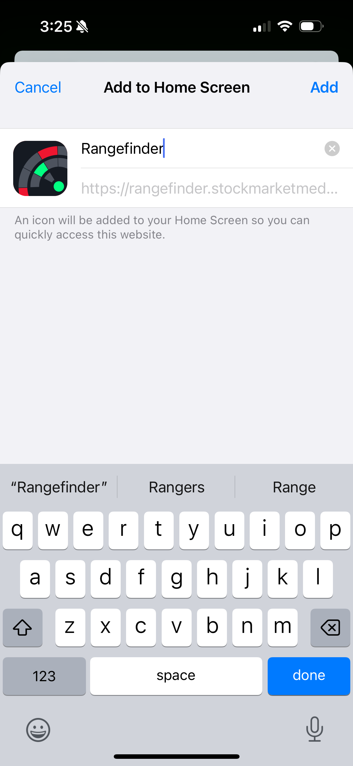 iOS add to homescreen overlay