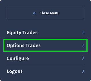 rangefinder options trade menu tab