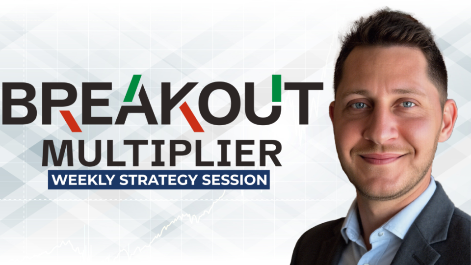 breakout multiplier weekly strategy session thumbnail with steve strazza and logo