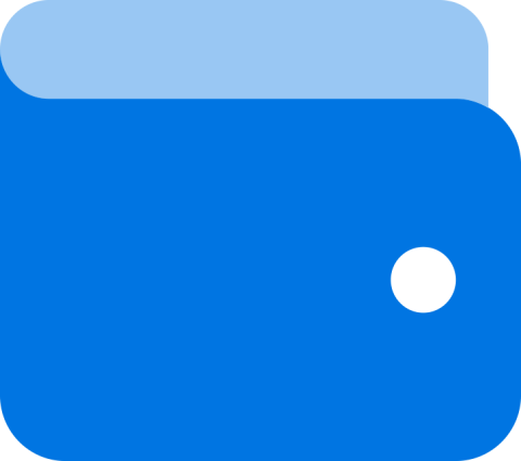 blue wallet icon