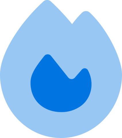 blue fire in simplistic icon style