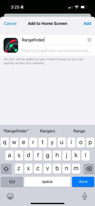 iOS add to homescreen overlay
