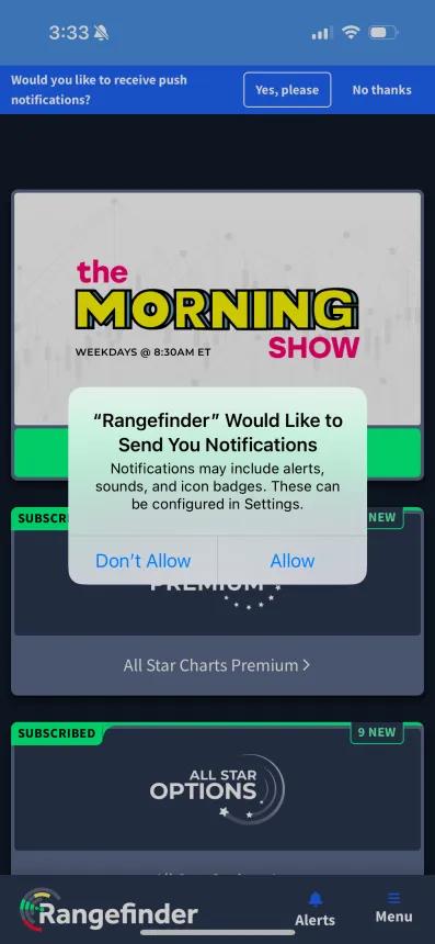 iOS notification permission overlay