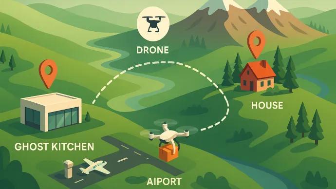 Drone Delivery + Ghost Kitchen
